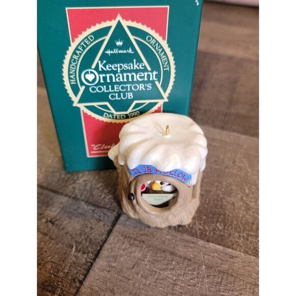 Hallmark 1990 Club Hollow ornament Xmas Decor owl - Picture 1 of 5
